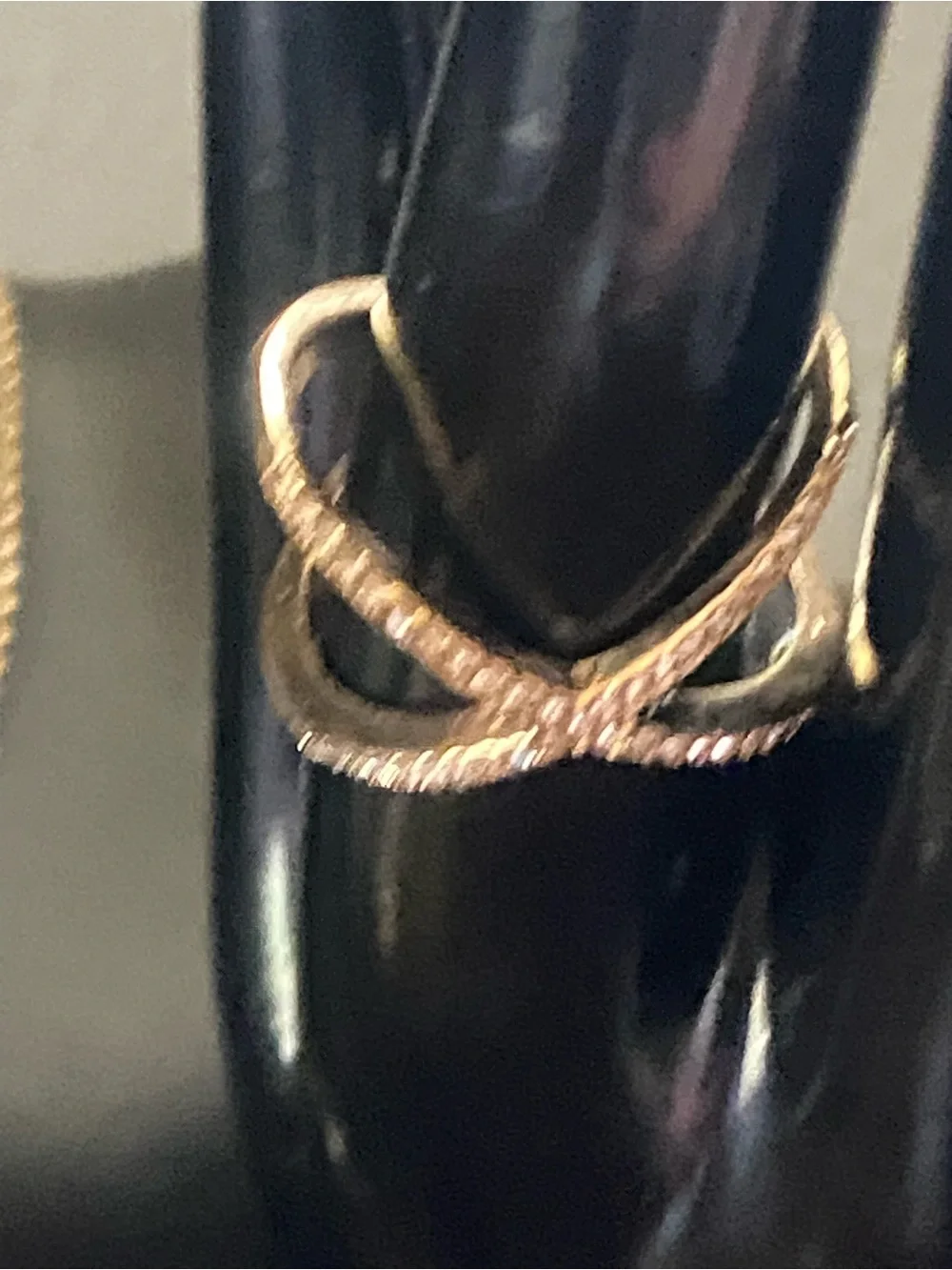 Gold-Tone and Black Oval Pendant Necklace, Bracelet w/slide, Earrings & Ring